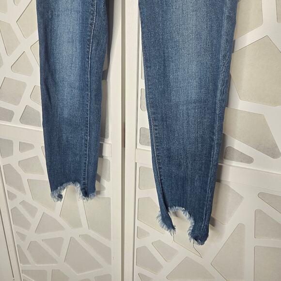 Black Label High Rise Button Fly Raw Hem Cropped Skinny Jeans Womens 1 or 24 - Picture 3 of 5